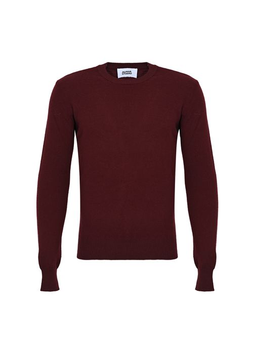 Maglia girocollo regular in lana Geelong Ciliegia Alpha studio | AU-3100CU1009